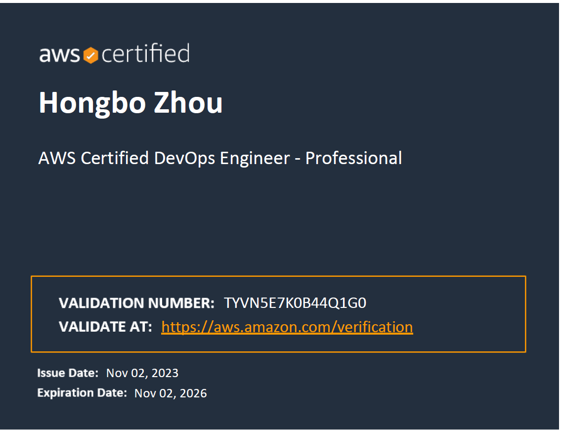 AWS Certified DevOps Engineer - Professional (DOP)